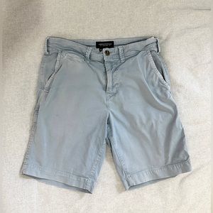 American Eagle Next Level Flex Chino Khaki Light Blue Shorts 28W
